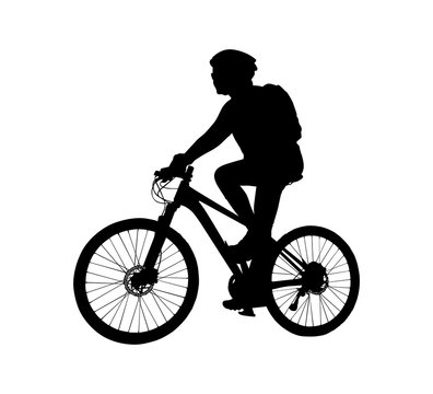Cyclist silhouette scene vector on a white background