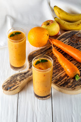fruit-vegetable smoothies, ingredients for its preparation