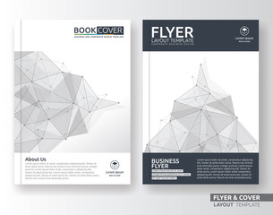 Multipurpose corporate business flyer layout design. Suitable for flyer, brochure, book cover and annual report. Black and white color in A4 size template background with bleeds.