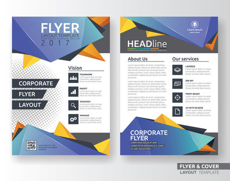 Multipurpose corporate business flyer layout template design. Suitable for flyer, brochure, book cover and annual report. A4 size with bleeds.