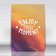 Motivational Poster on Abstract Smooth Blurred Mountain Landscape - Vector Illustration