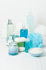 Spa Kit. Shampoo, Soap Bar And Liquid. Shower Gel. Aromatherapy