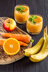 fruit-vegetable smoothies, ingredients for its preparation