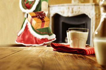 table of milk and xmas time 