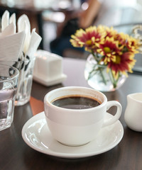 Hot Coffee on a table