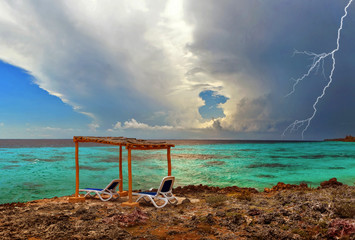 Sea before the storm, tropical Paradise