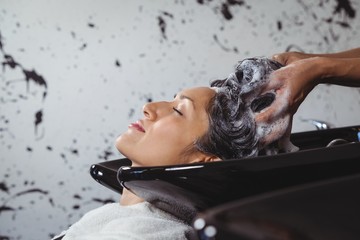 Woman getting her hair wash