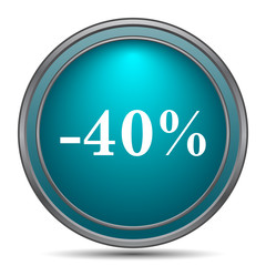 40 percent discount icon