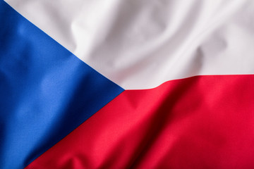 Czech republic flag waving in the wind.