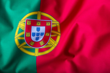 Portugal flag waving in the wind.