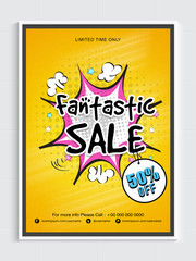 Fantastic Sale Poster or Banner. Upto 50% Off.