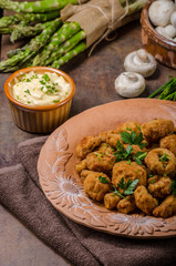 Breaded fried mushrooms