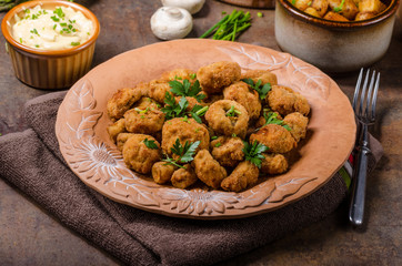 Breaded fried mushrooms