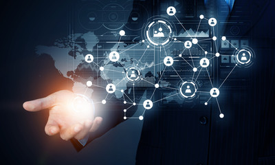 Social networking scheme . Mixed media