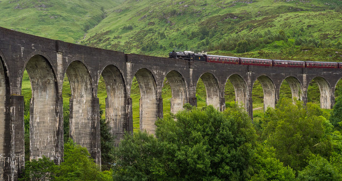 The Jacobite Crossing Glenfinnan Viaduct