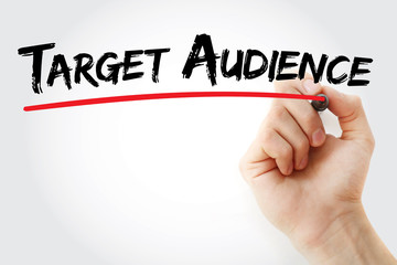 Hand writing Target Audience with marker, concept background