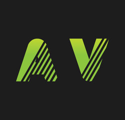av initial green with strip