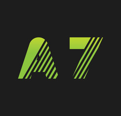 a7 initial green with strip