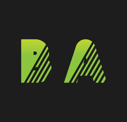 ba initial green with strip