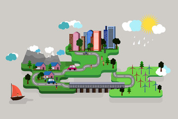 Vector illustration of a green planet