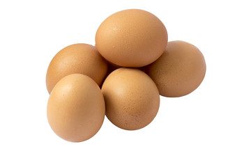 brown chicken egg isolated on white background