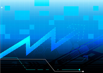 business chart graph background with growing arrows