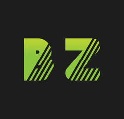 bz initial green with strip