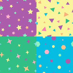 Set of geometric seamless patterns