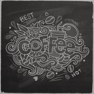 Coffee hand lettering On Chalkboard