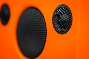 Color picture of speaker, sound system, close-up - obrazy, fototapety, plakaty