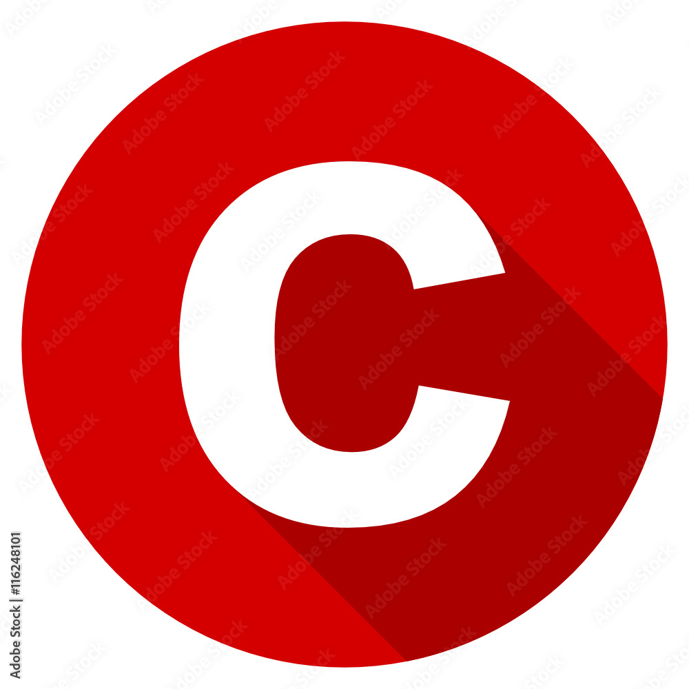 Poster Flat design red round  copyright vector icon