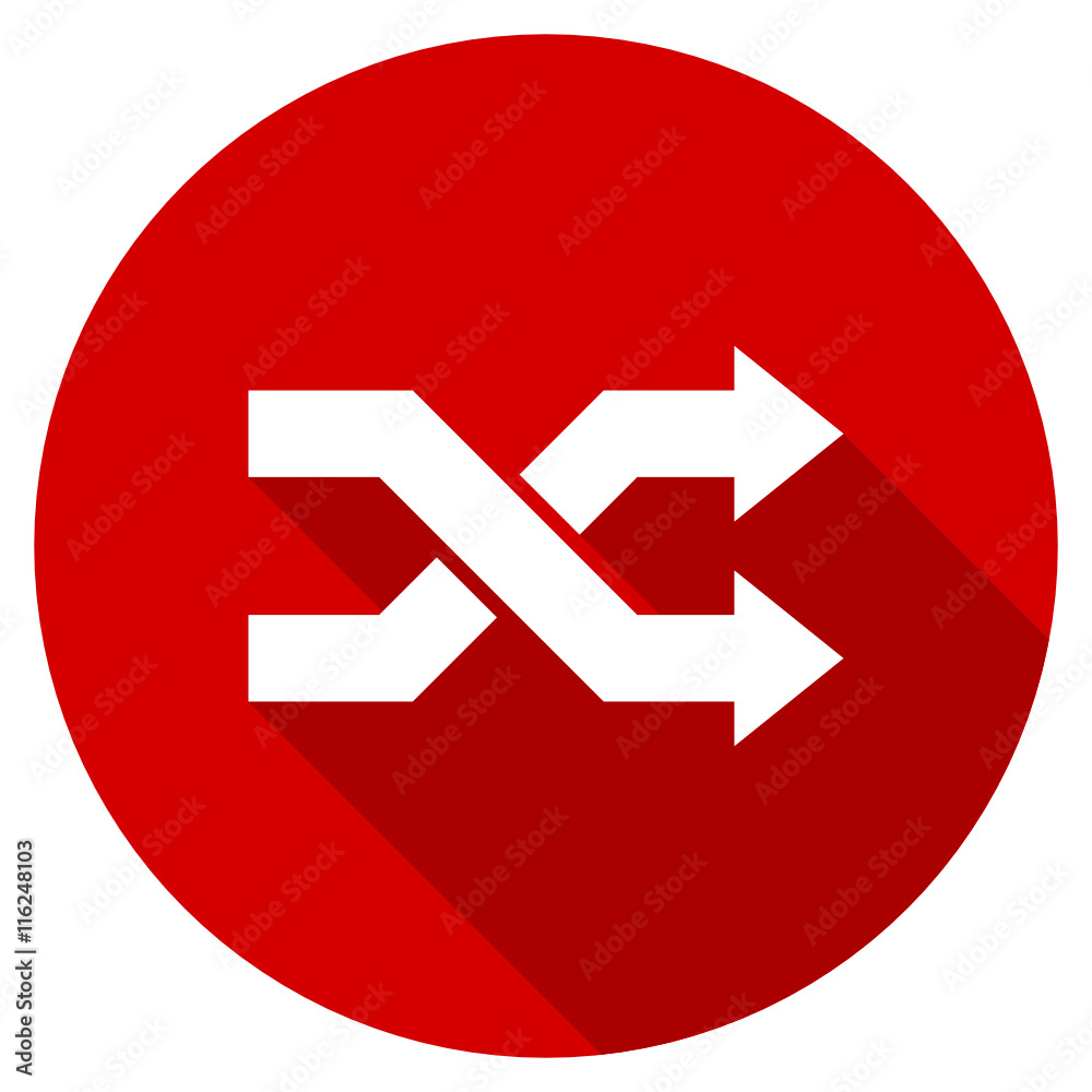 Poster flat design red round aleatory vector icon