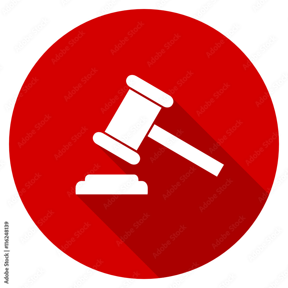 Poster flat design round red web auction vector icon