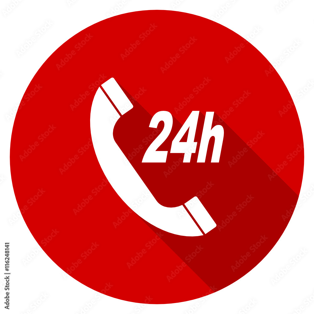 Poster Flat design red round vector icon