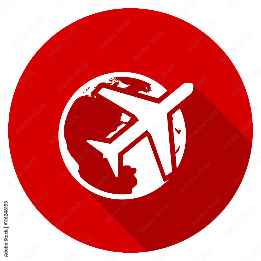 Poster flat design red round web travel vector ivcon