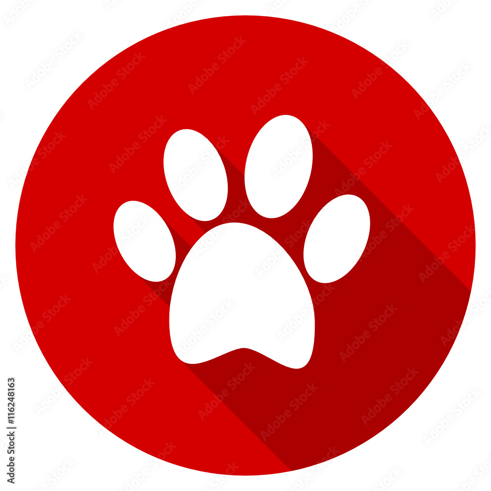 Aufkleber flat design round red web animal vector icon