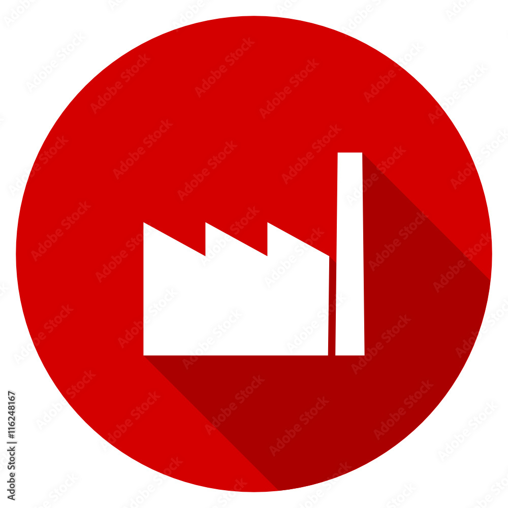 Poster flat design round red web industry vector icon
