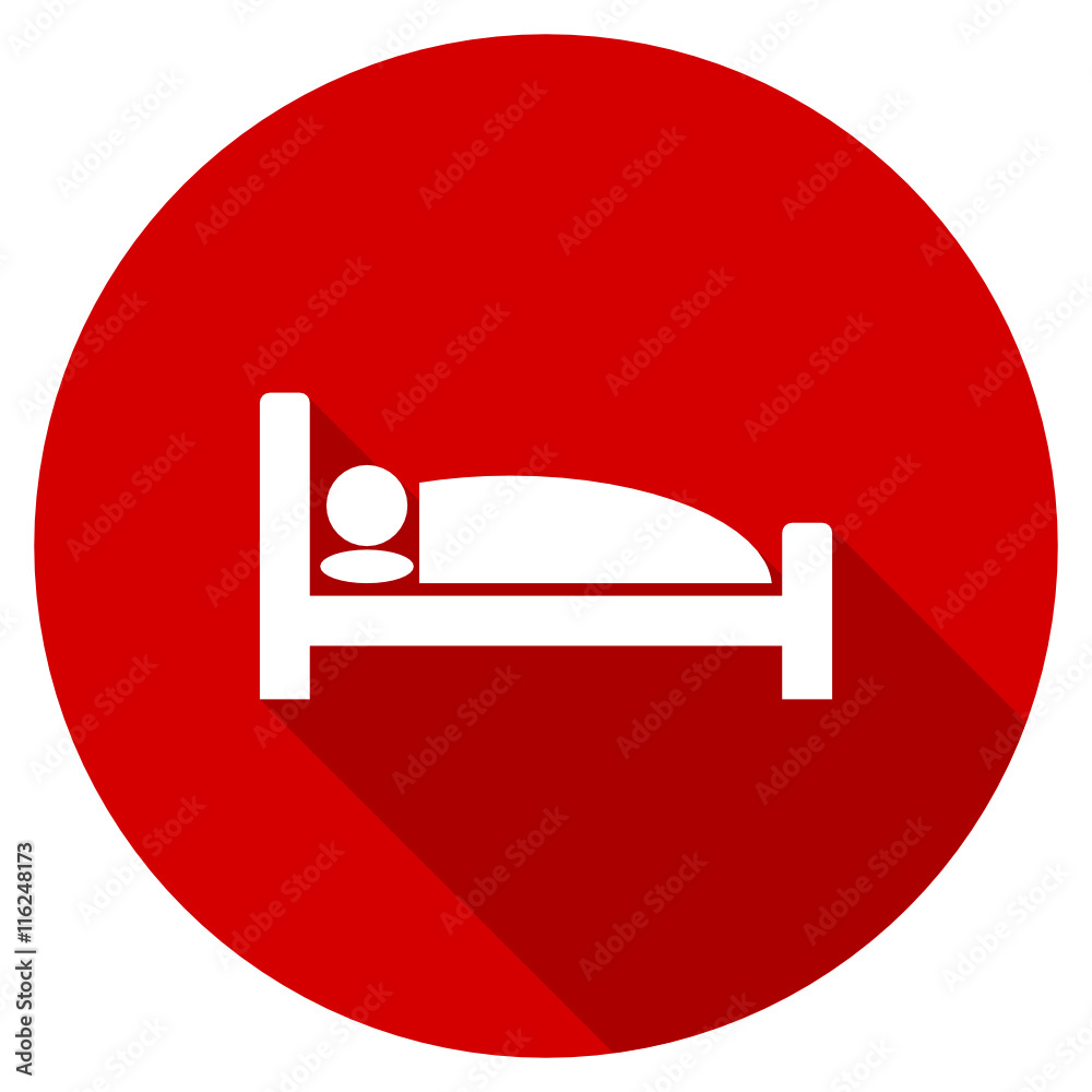 Poster Flat design round red web sleep vector icon