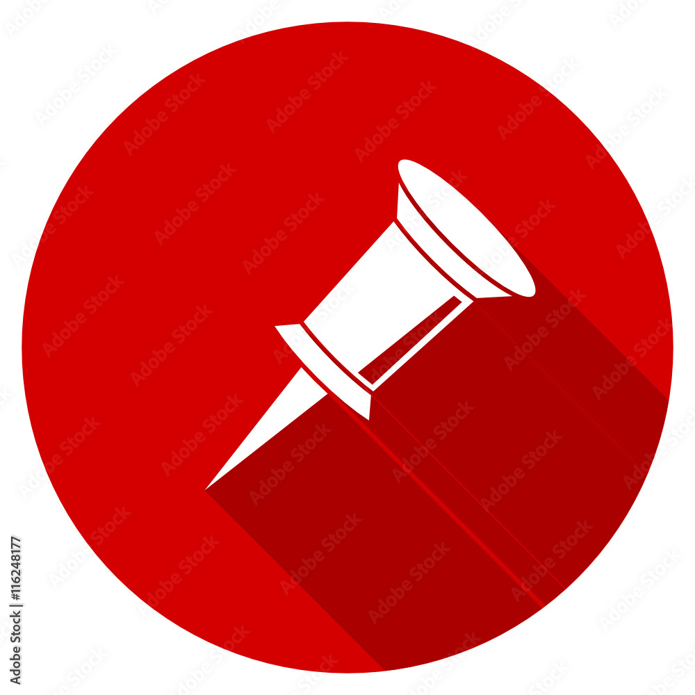 Poster Flat design red round web pin vector ivcon