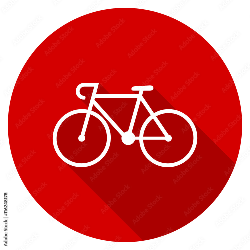 Poster Flat design red round web bicycle vector ivcon