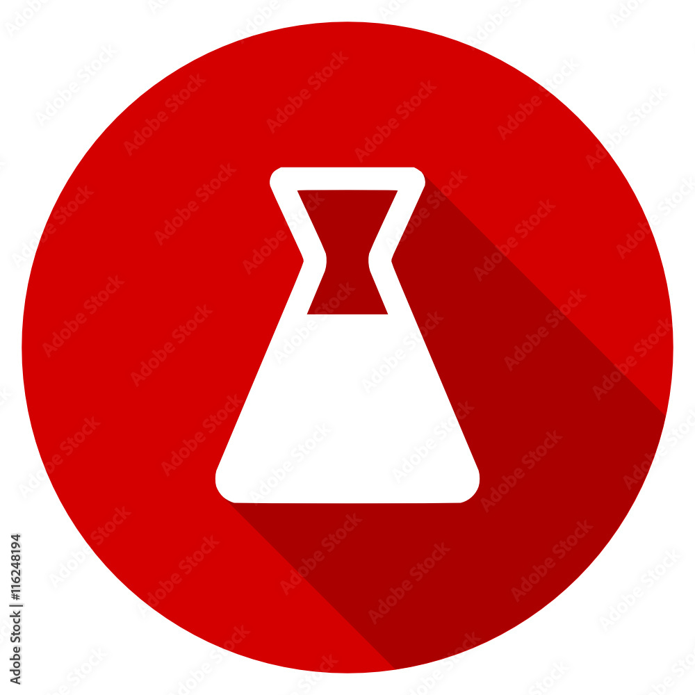 Aufkleber Flat design red round web laboratory vector ivcon