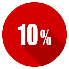 Flat design round red web promotion vector icon