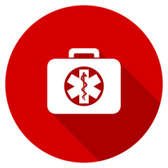 Flat design red round web first aid vector ivcon