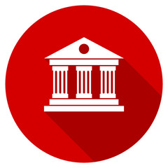 Flat design red round web museum vector ivcon