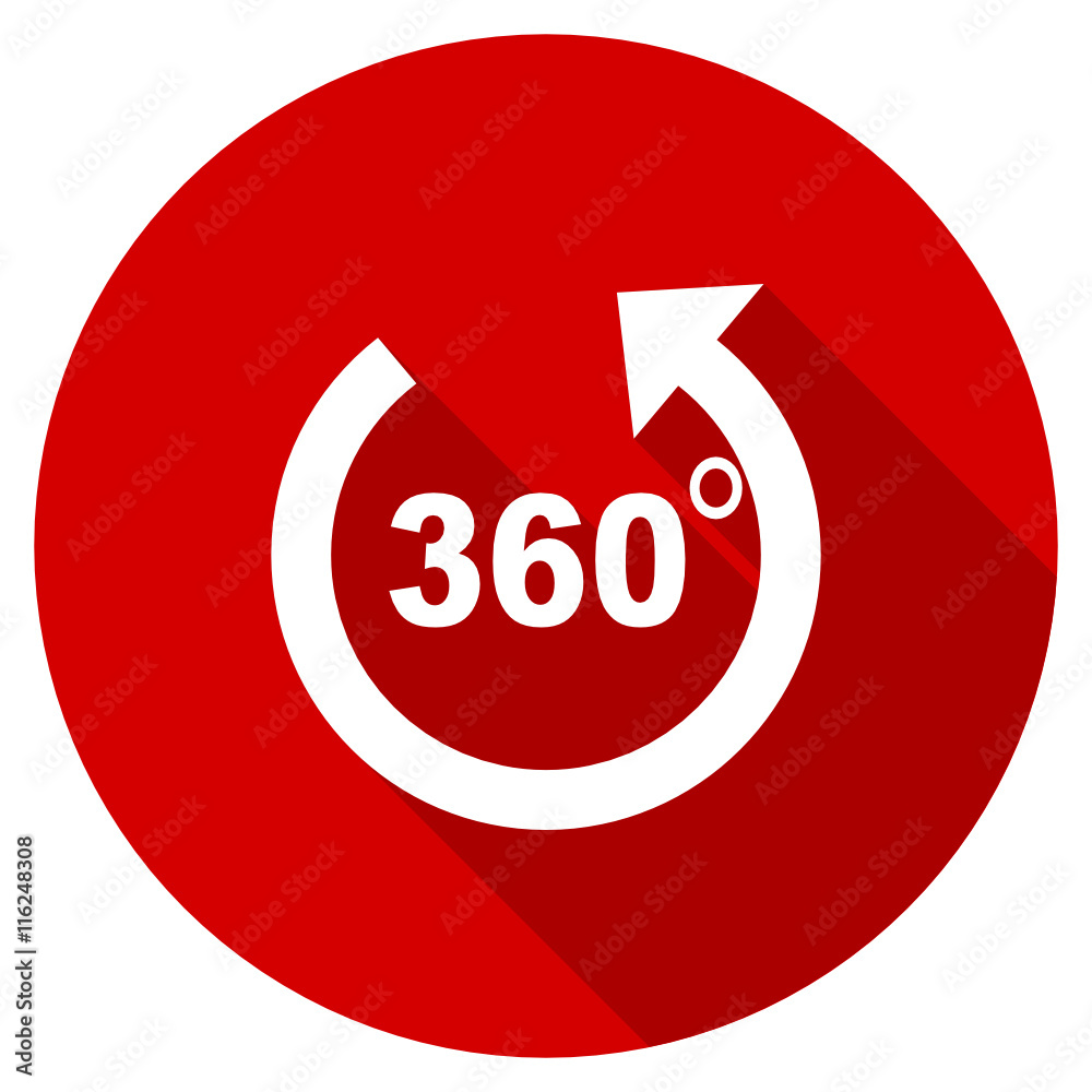 Poster flat design red round panorama vector icon