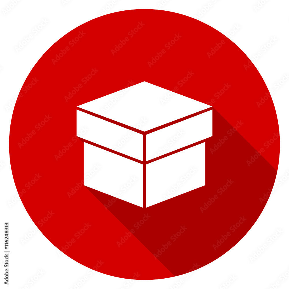 Poster Flat design red round box vector icon