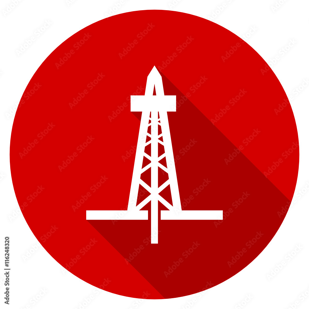 Poster flat design red round vector icon