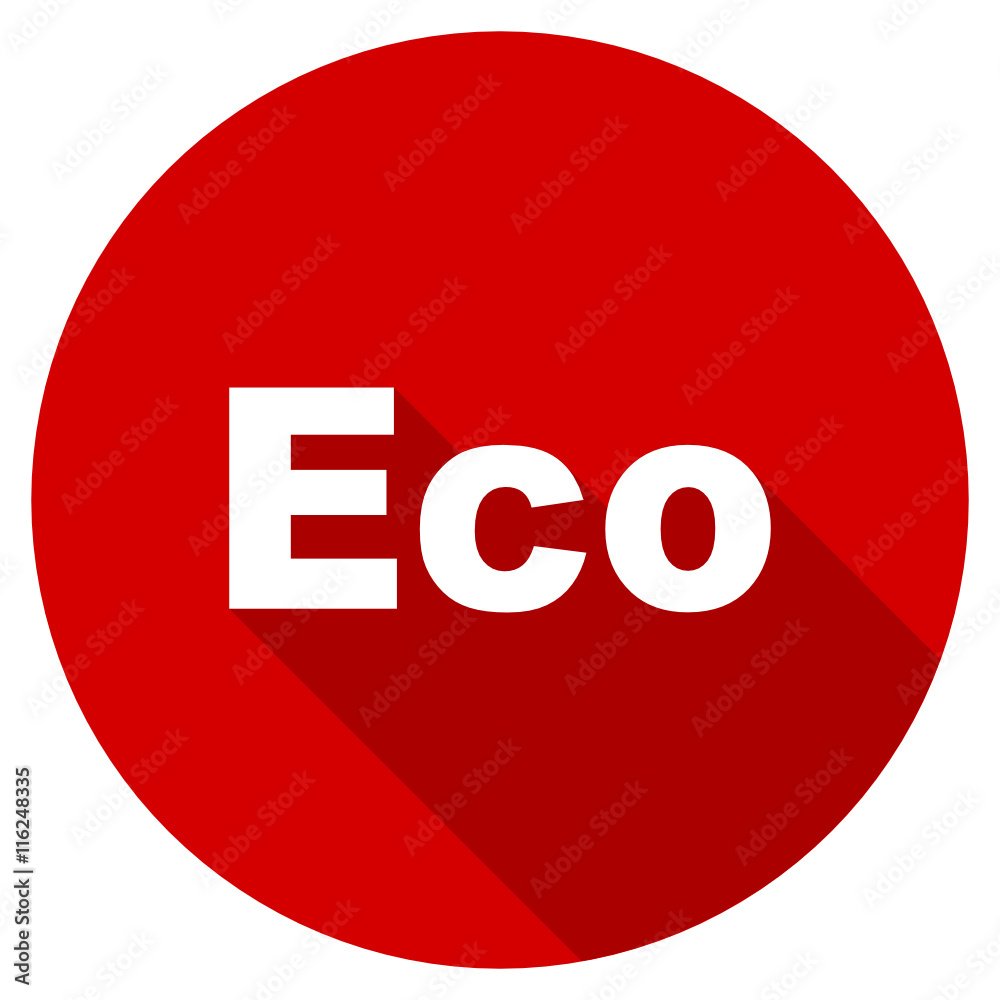 Poster flat design red round web eco vector icon