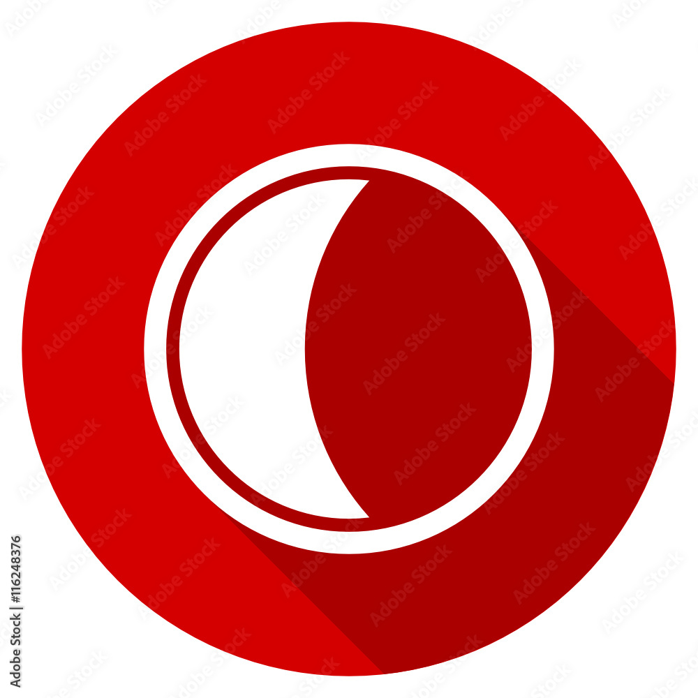 Poster Flat design red round web moon vector icon