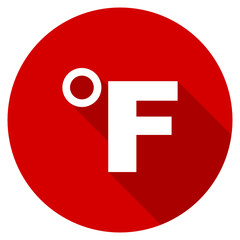 Flat design red round web thermometer vector icon